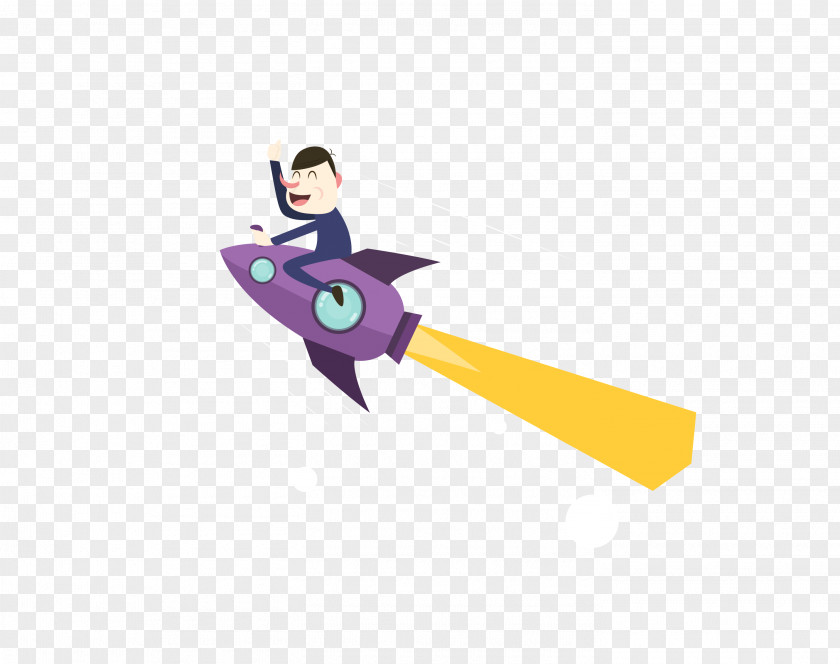 Vector Colored Rocket Boy Thinking Paper Businessperson PNG