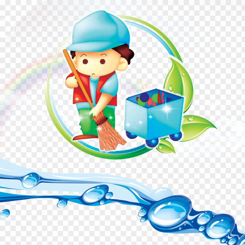 Blue Boy Cleaning Drop Computer File PNG