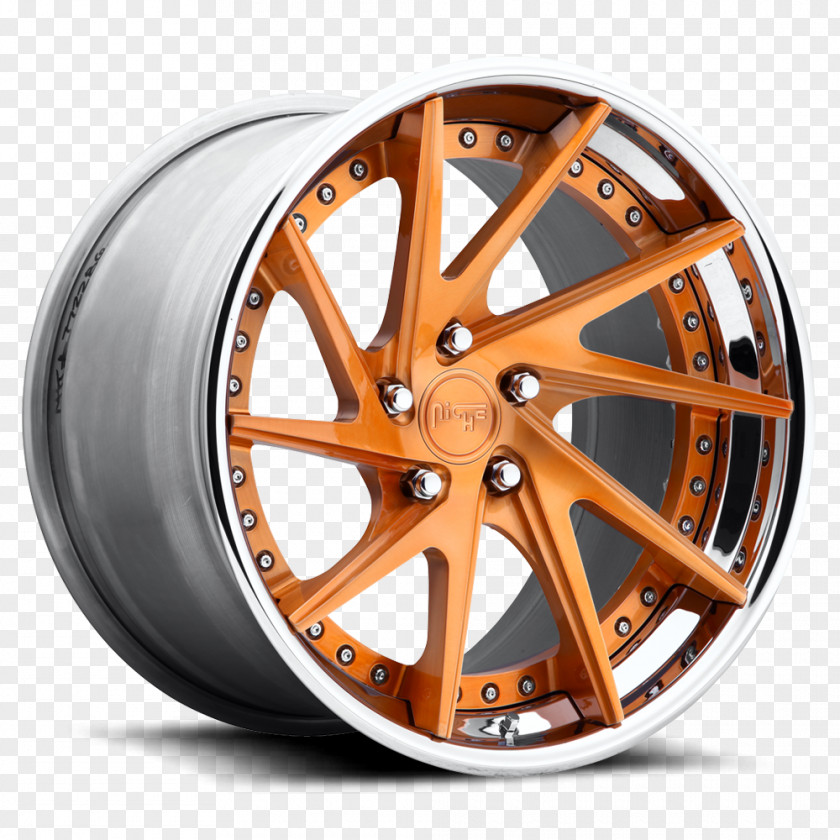 Brushed Gold Car Alloy Wheel Forging Custom PNG