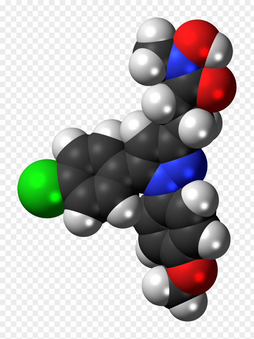 Anti Drugs Space-filling Model ATC Code M01 Tepoxalin Pyrazole Chemical Compound PNG