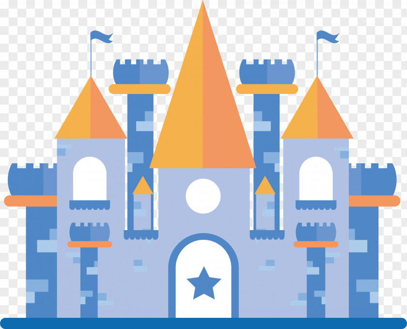 Blue Castle Vector Euclidean Adobe Illustrator PNG