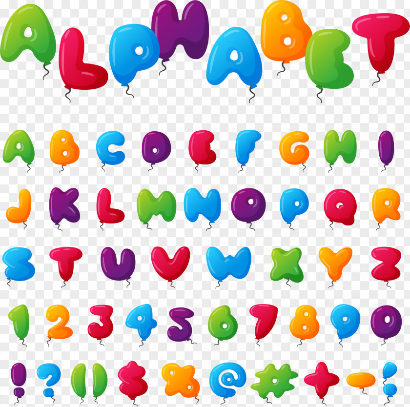 Cute Balloon Word Alphabet Letter Euclidean Vector PNG