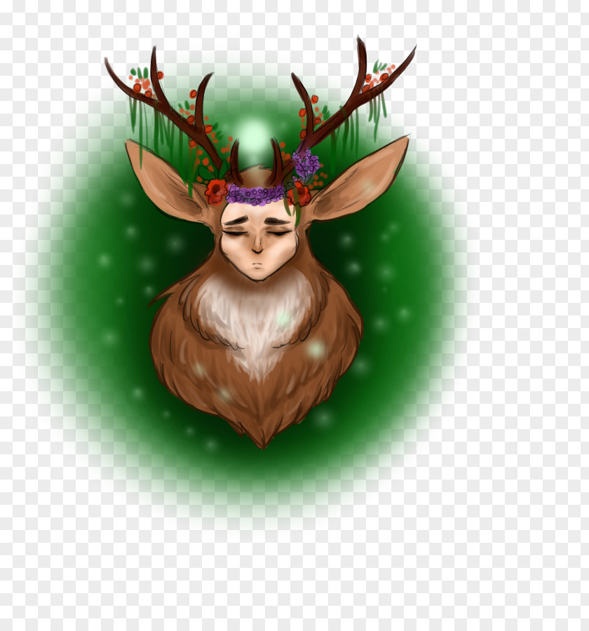 Flower Forest Reindeer Antler Character Fiction PNG