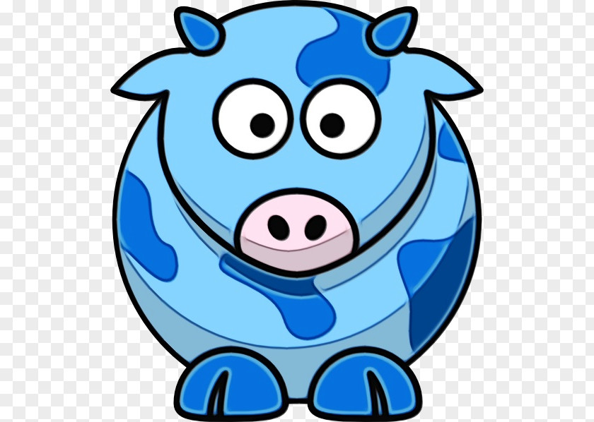 Smile Suidae Blue Cartoon Clip Art Snout PNG