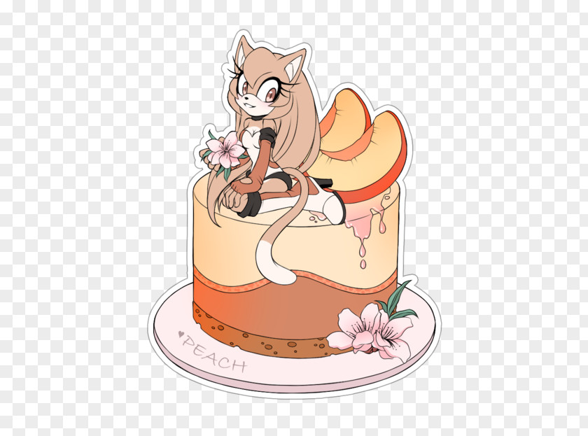 Sticker Peach Torte-M Food Cake Decorating PNG