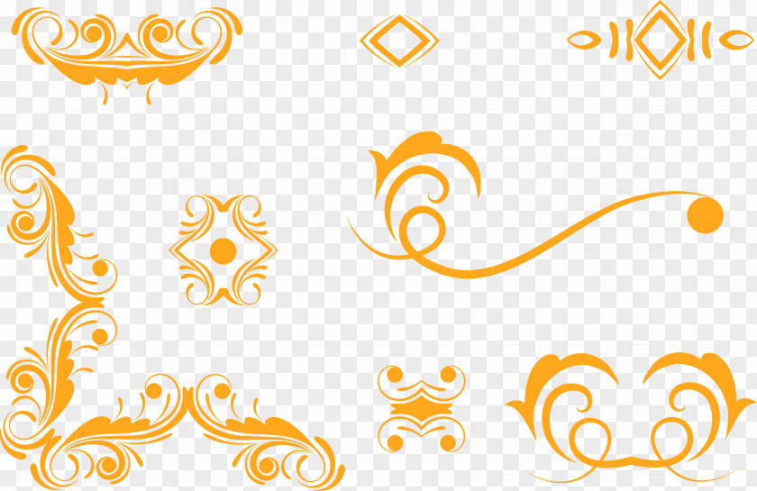 Chinese Orange Vintage Lace Download Computer File PNG