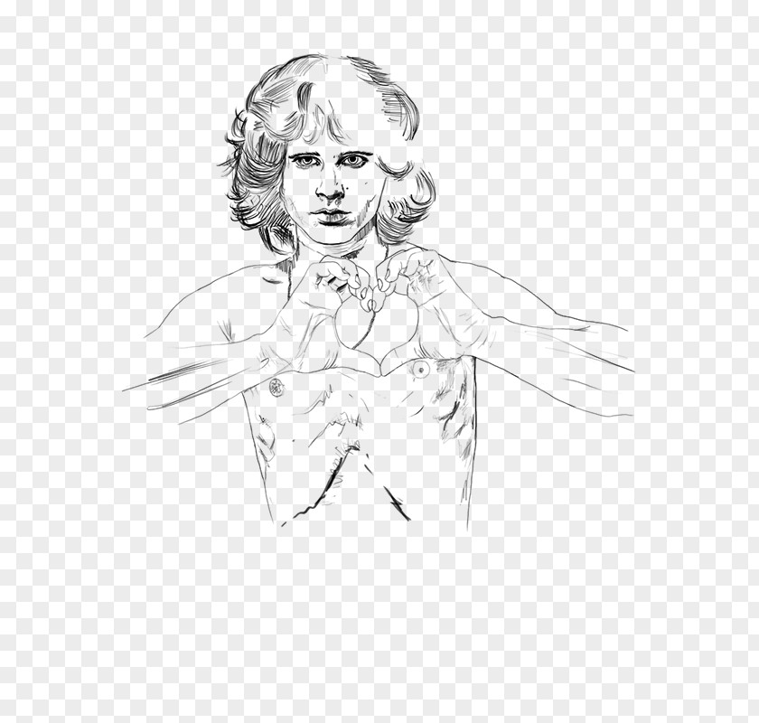 Jim Morrison Drawing Line Art Cartoon Sketch PNG