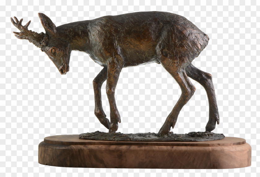 Antler Bronze Sculpture Deer Statue PNG