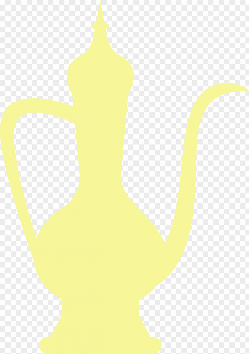 Cartoon Yellow Teapot Font Line PNG