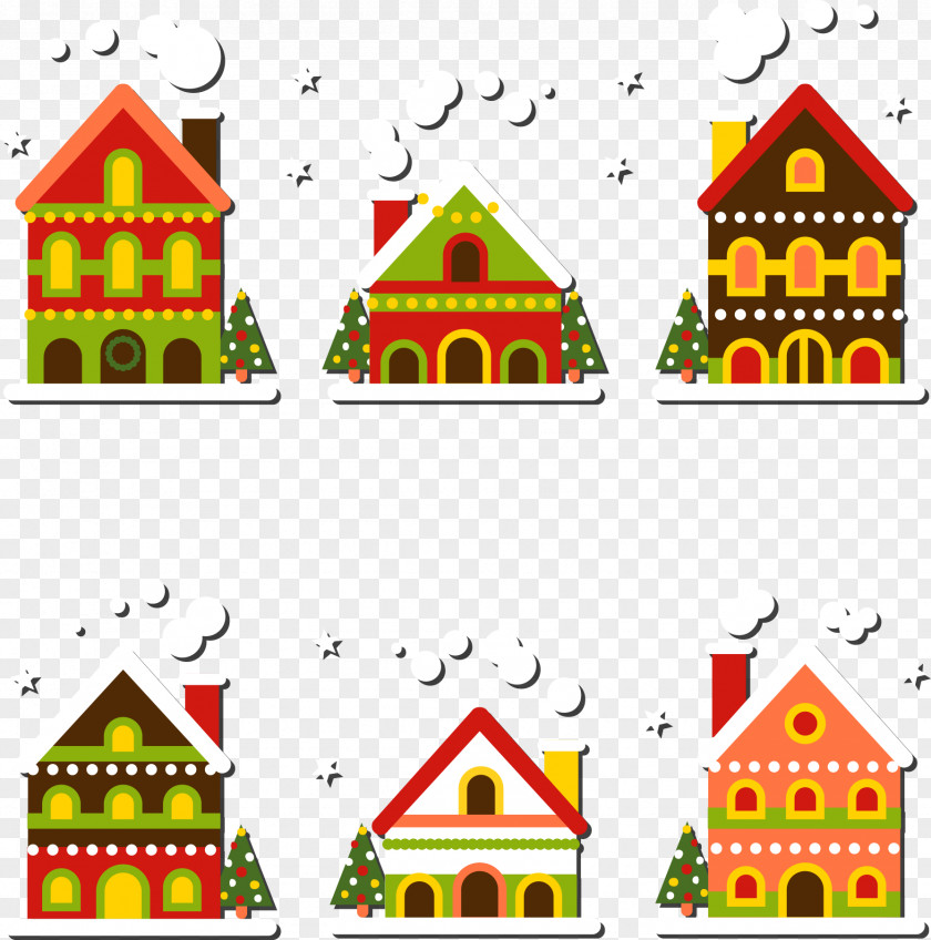 Creative Christmas House Poster Clip Art PNG