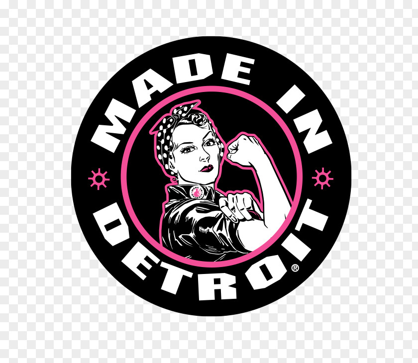 Rosie The Riveter Made In Detroit We Can Do It! Decal Sticker PNG