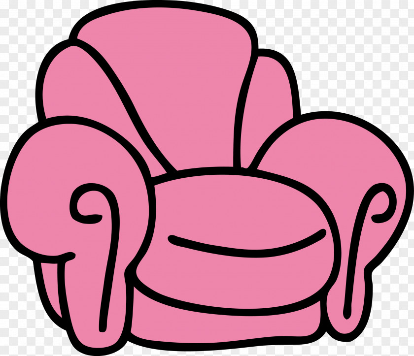 Single Cartoon Vector Pink Sofa Couch Vecteur PNG