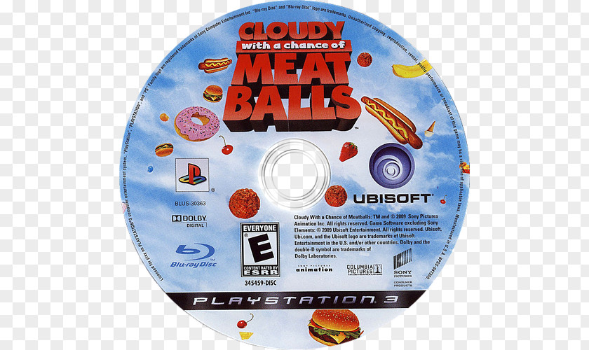 Cloudy With A Chance Of Meatballs Xbox 360 PlayStation 3 Compact Disc PNG