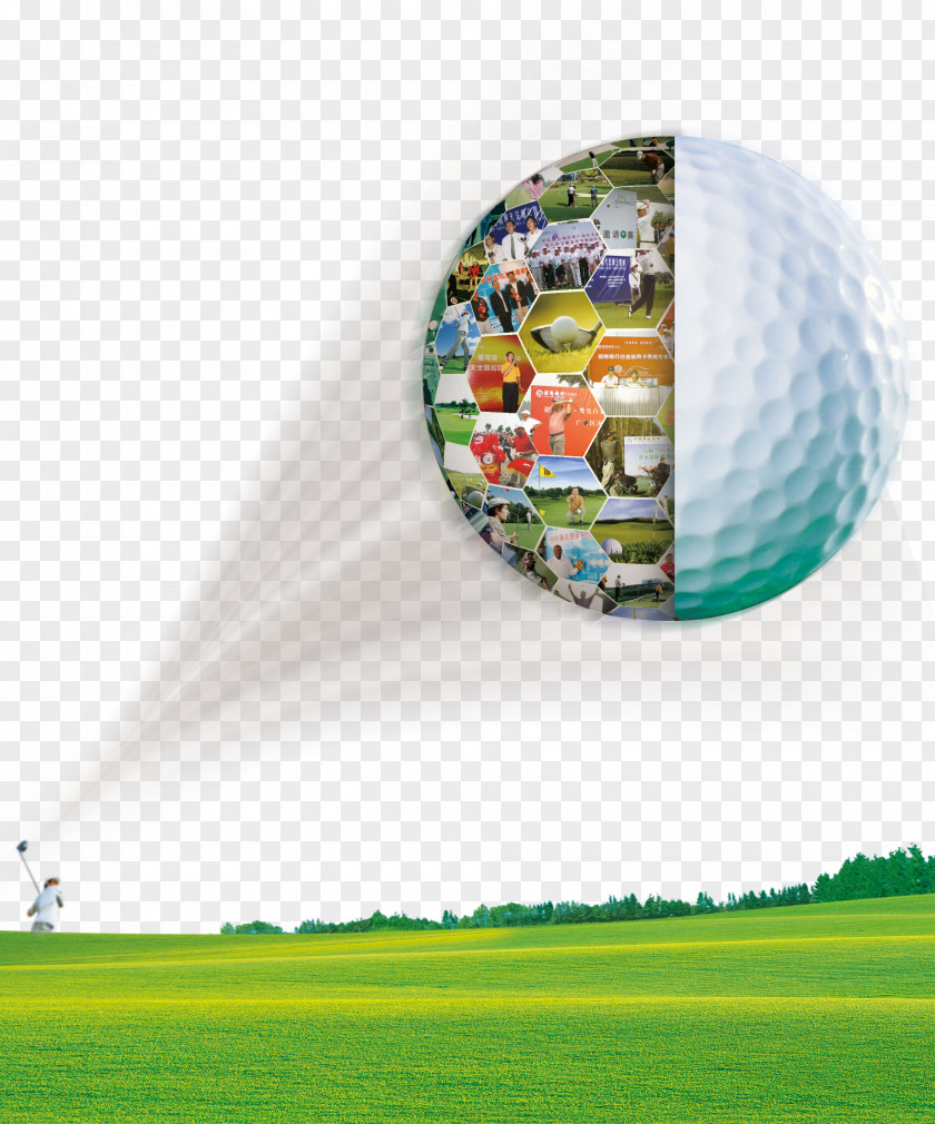 Flying Golf Advertising Poster PNG