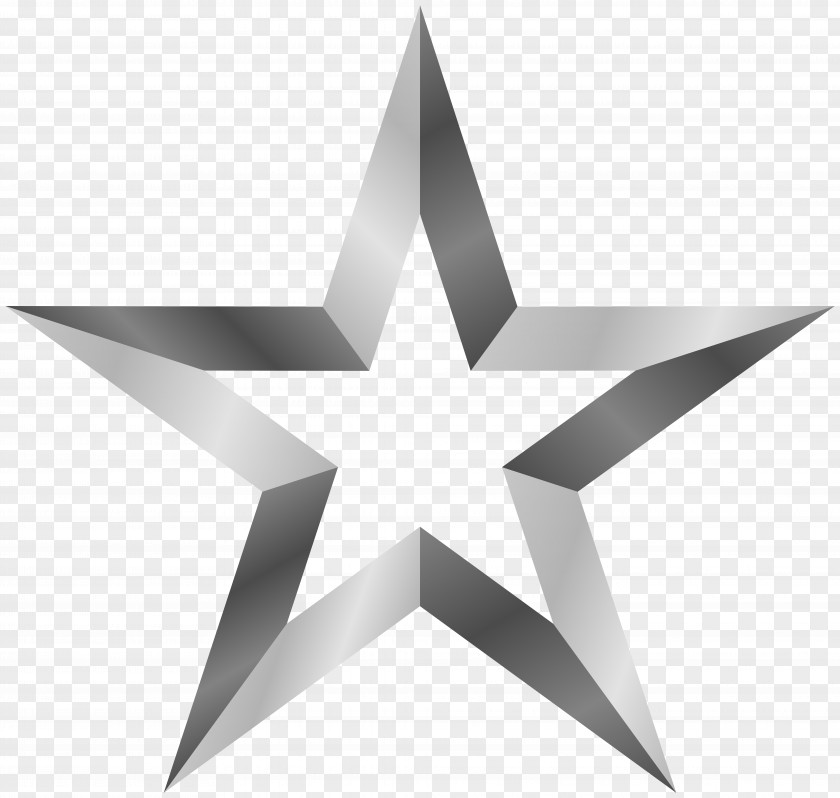 Silver Star Transparent Clip Art Image PNG