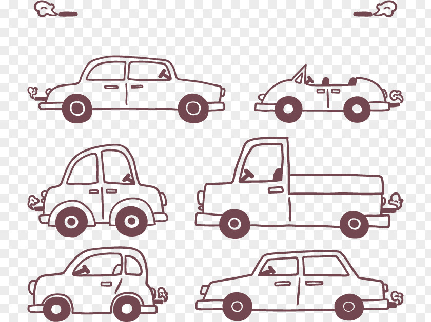 Hand-painted Cars Car Automotive Design Drawing PNG