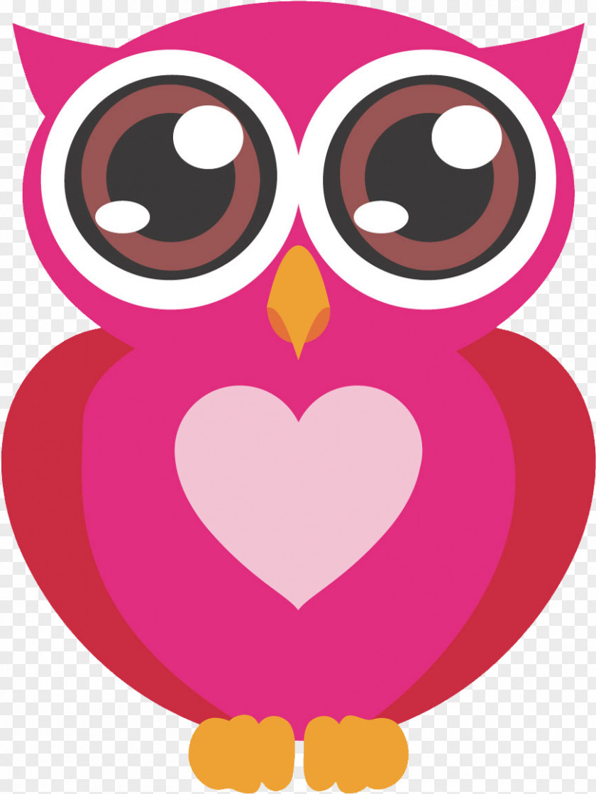 Love Magenta Owl Pink Cartoon Heart Bird Of Prey PNG