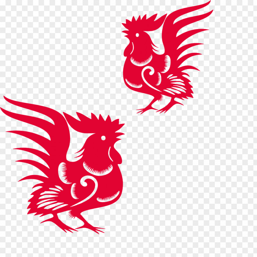 Paper-cut Cock Chinese New Year 2017 Holiday PNG
