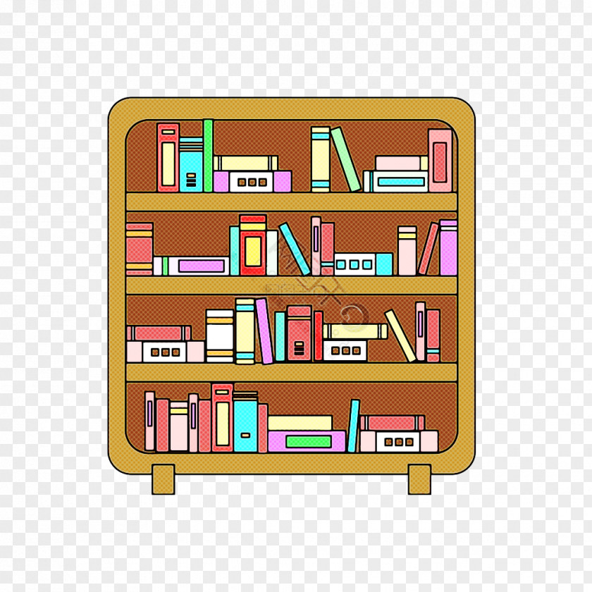 Shelf Shelving Furniture Bookcase Rectangle PNG