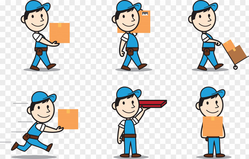 Vector Courier Delivery Boy Clip Art PNG