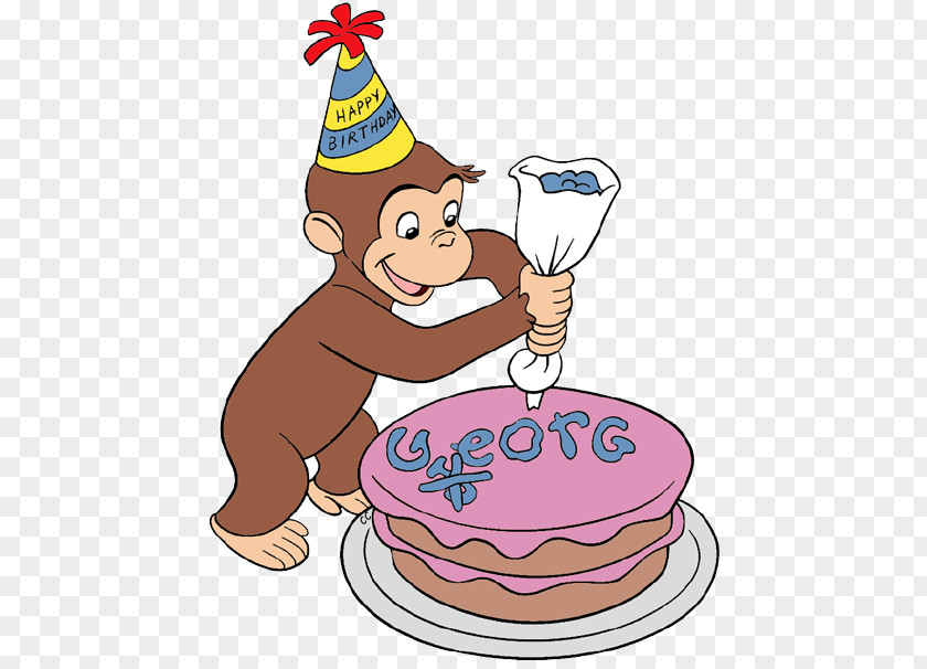 Birthday Cliparts Curious George Cake Decorating Clip Art PNG