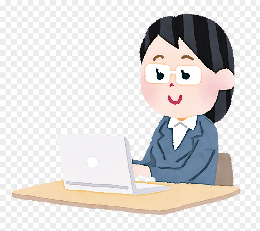Cartoon Job White-collar Worker Learning Desk PNG