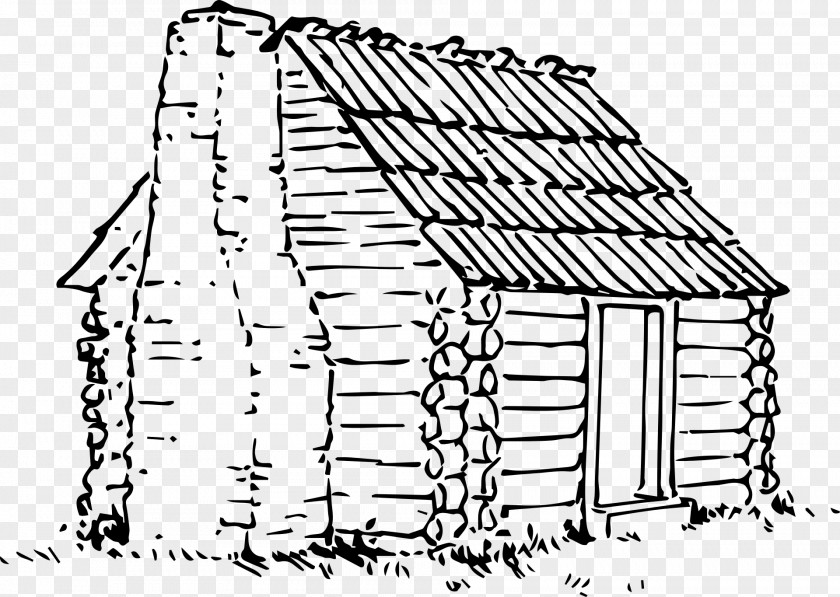Chimney Log Cabin Cottage Drawing Clip Art PNG