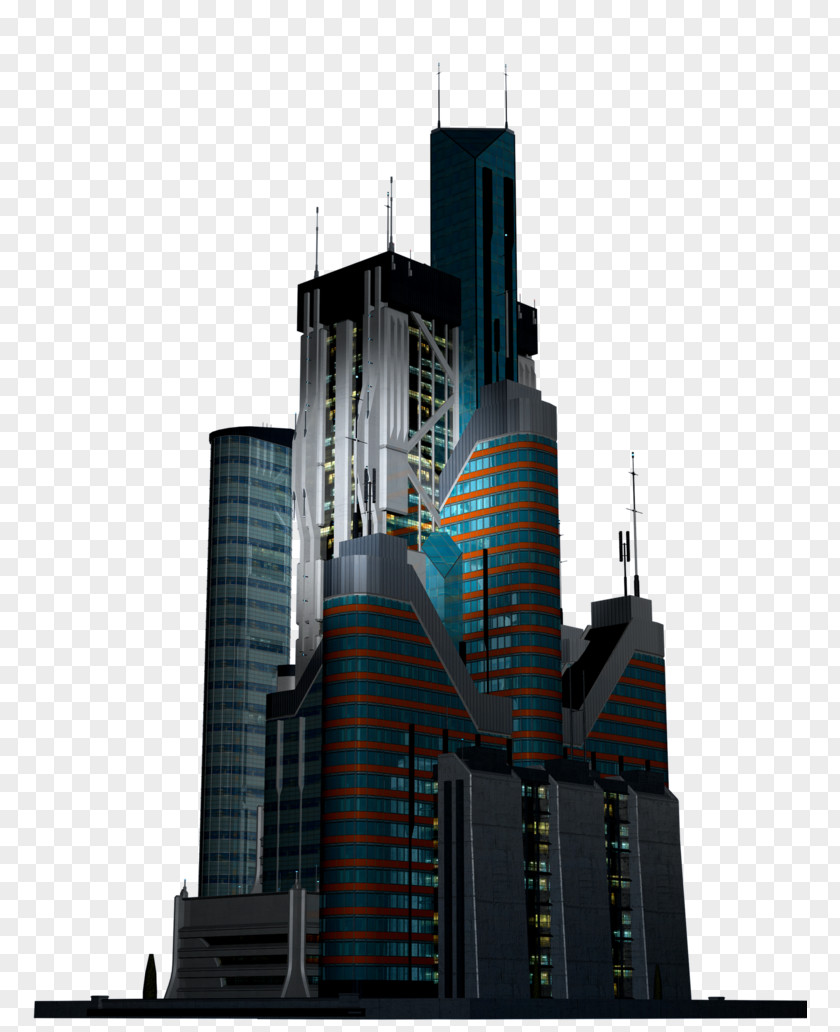 Scifi Skyscraper Architecture Art Skyline High-rise Building PNG