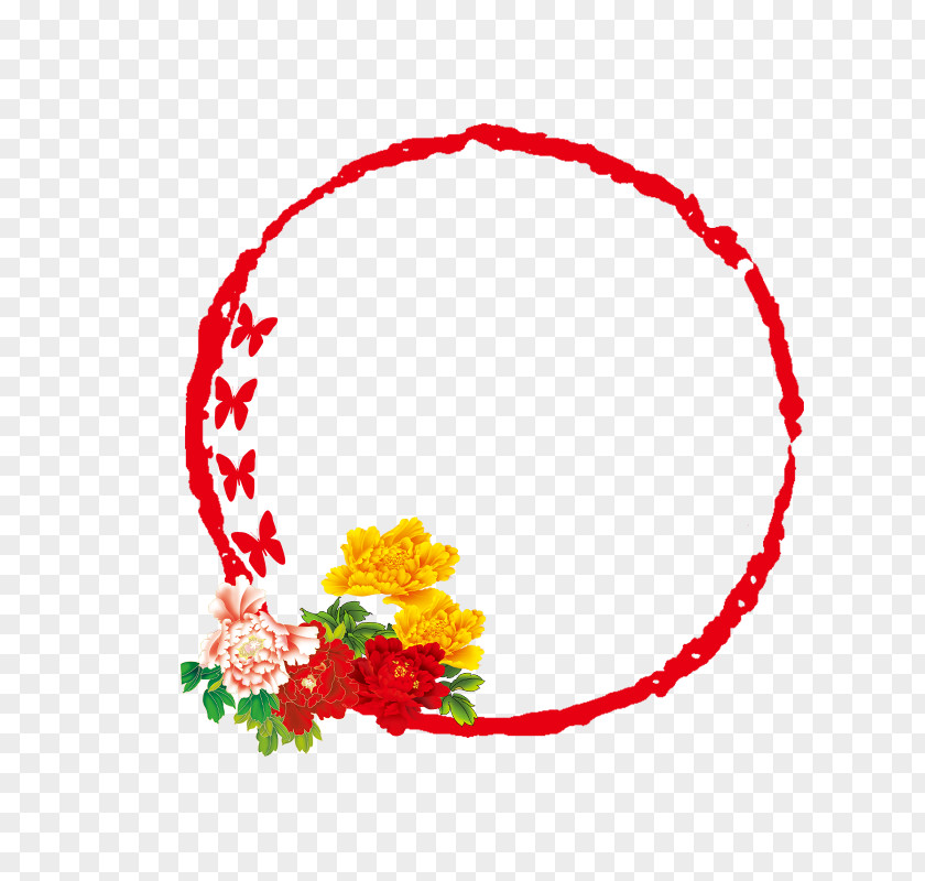 Ancient Classical Circle Red Designer PNG