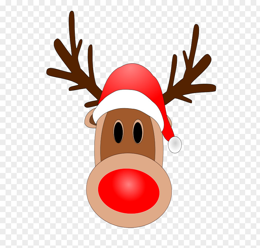 Antler Reindeer Rudolph Santa Claus Candy Cane Clip Art PNG