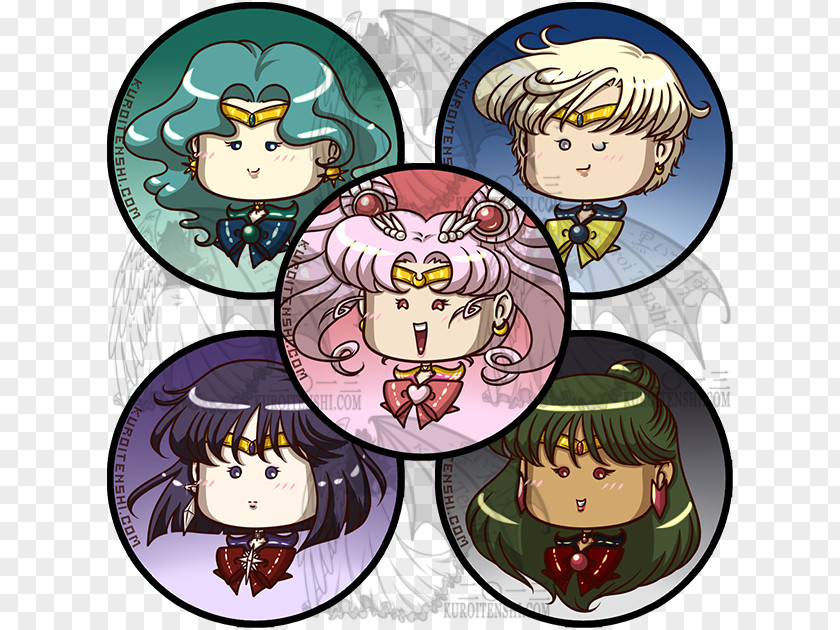 Button Icons Stickers Affixed Sticker Label Will Chibiusa Sailor Mars Moon Jupiter Mercury PNG
