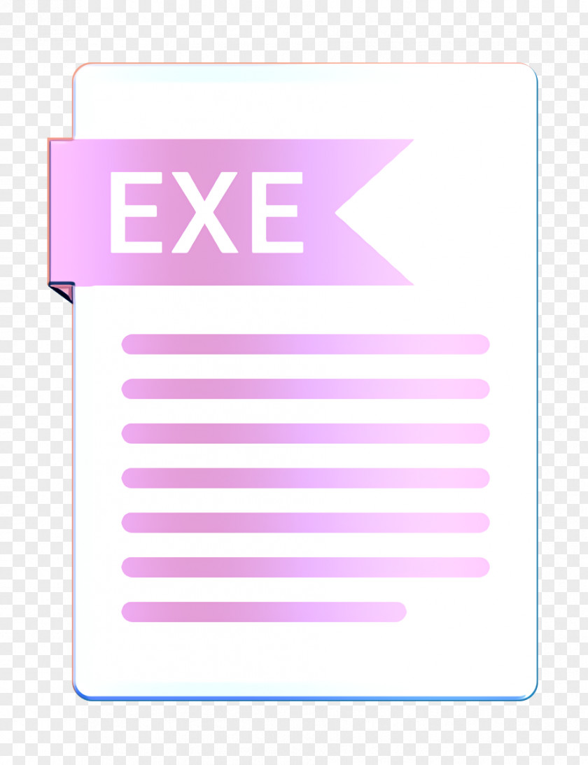 Label Rectangle Document Icon Exe Extension PNG
