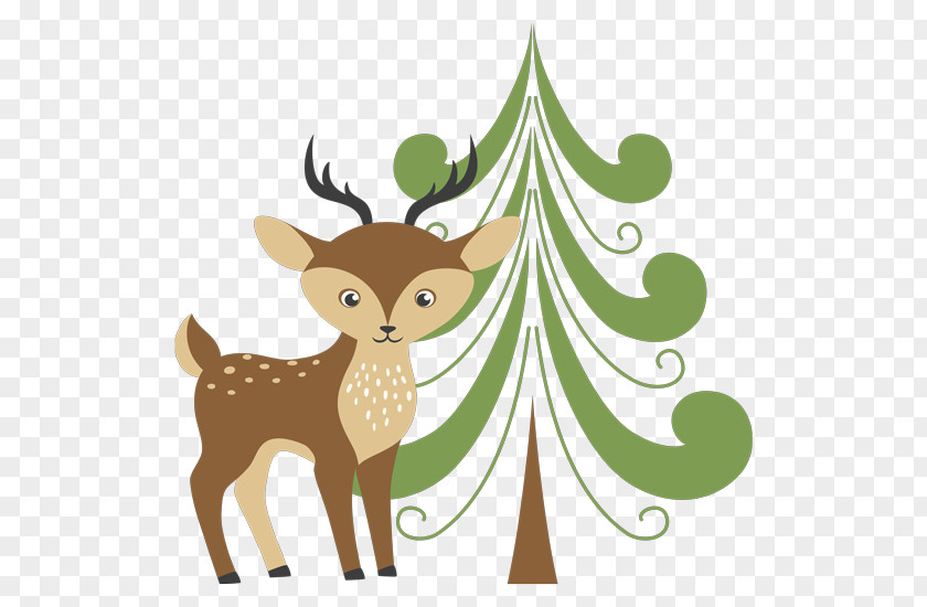 Cosmetics Decorative Material Reindeer Forest Paper PNG