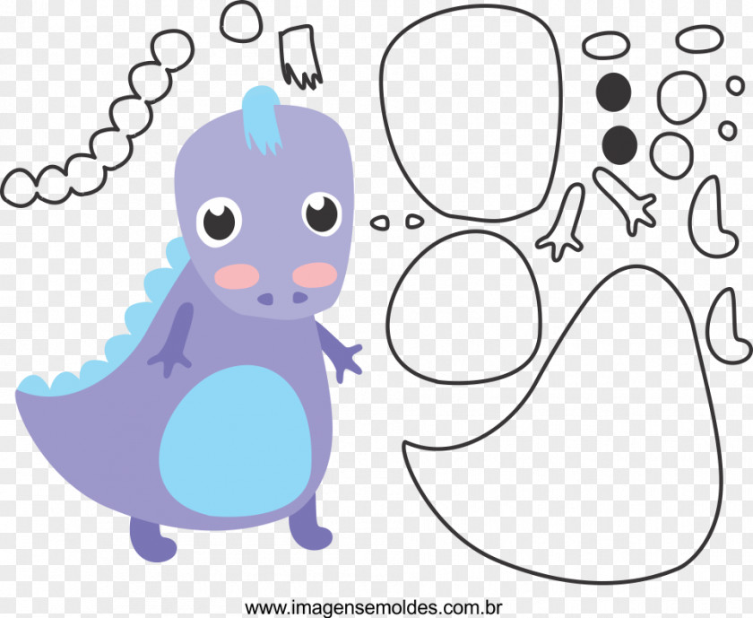 Dinosaur Handicraft Felt Molde PNG