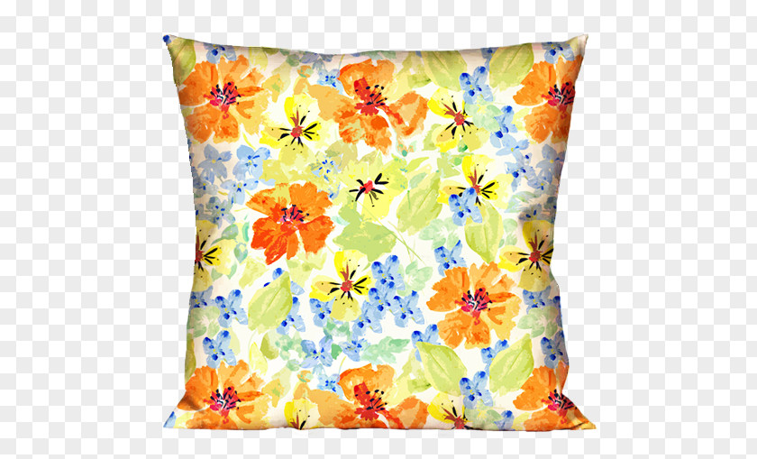 Linen Flower Throw Pillows Cushion Textile Printing PNG