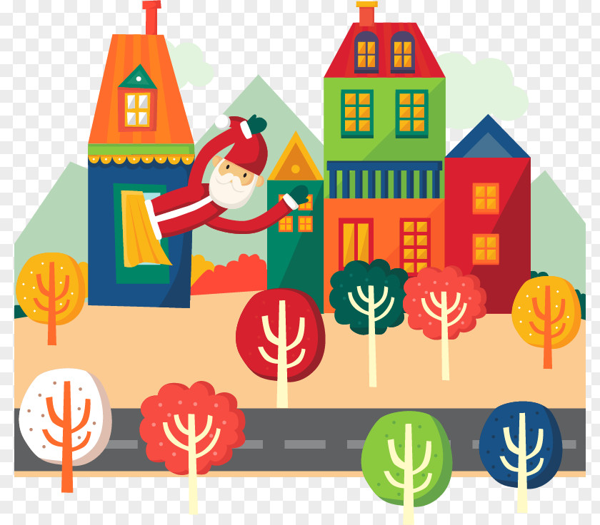 Windows Greet Santa Claus Christmas Ornament Illustration PNG