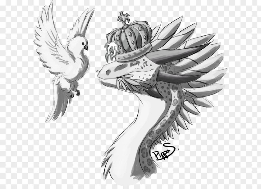 Bird Of Prey Legendary Creature Beak Sketch PNG