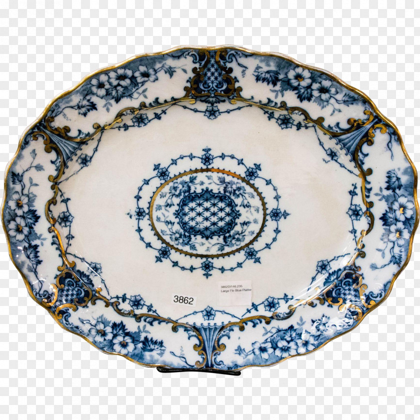 Chinese Porcelain Plate Ceramic Blue And White Pottery Platter Tableware PNG
