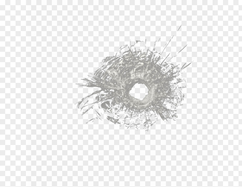Shattered Glass Black And White Circle Pattern PNG