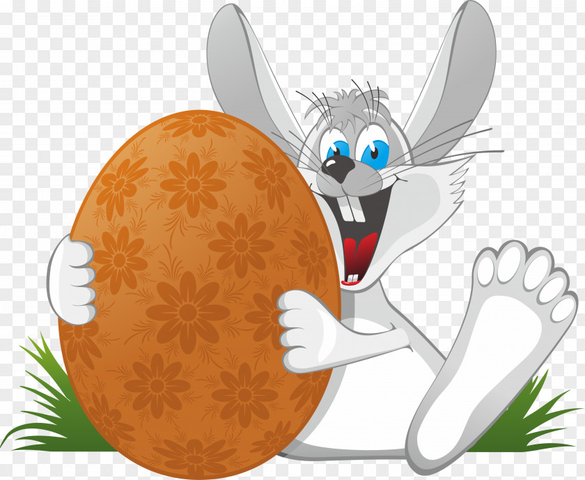 White Rabbit Cartoon Easter Bunny Egg Clip Art PNG