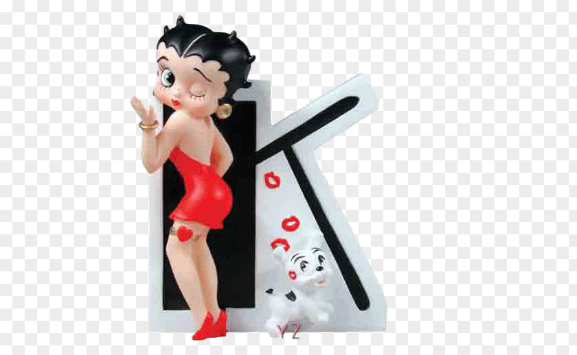 Blow Kiss Betty Boop Figurine Letter Alphabet Statue PNG