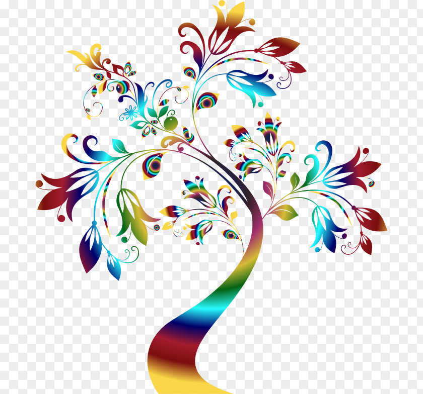 Colorful Tree Color Paint Clip Art PNG
