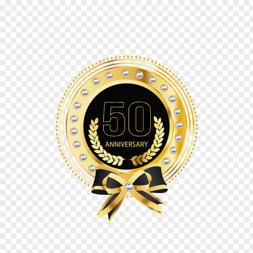 Gold Badge Label Vector Hand Drawn Bow Euclidean Icon PNG