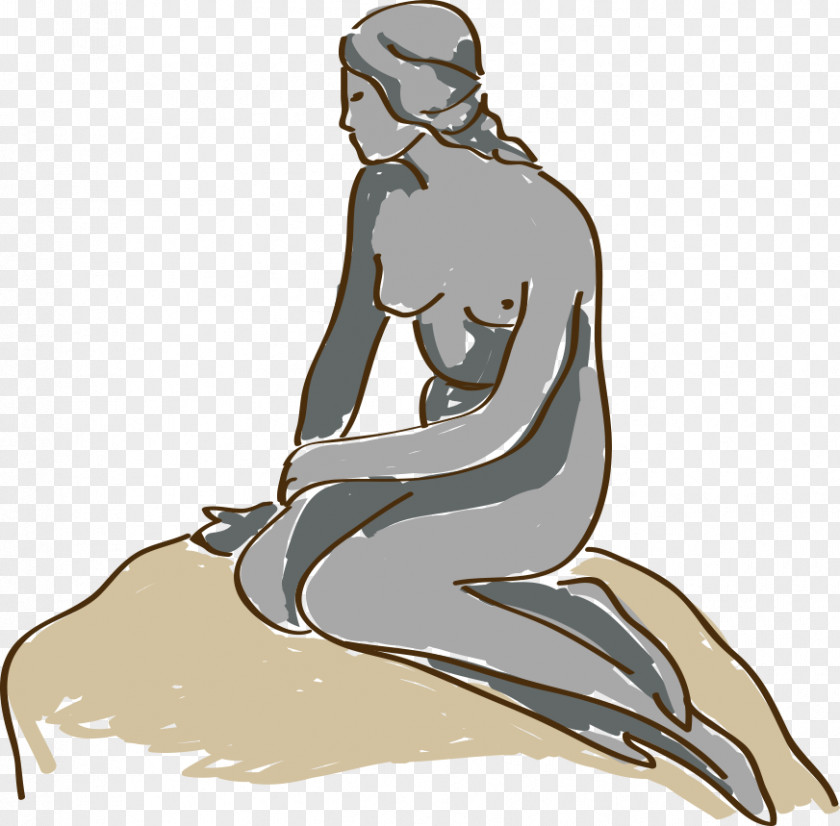 Hand-painted Cartoon Mermaid Denmark The Little Illustration PNG
