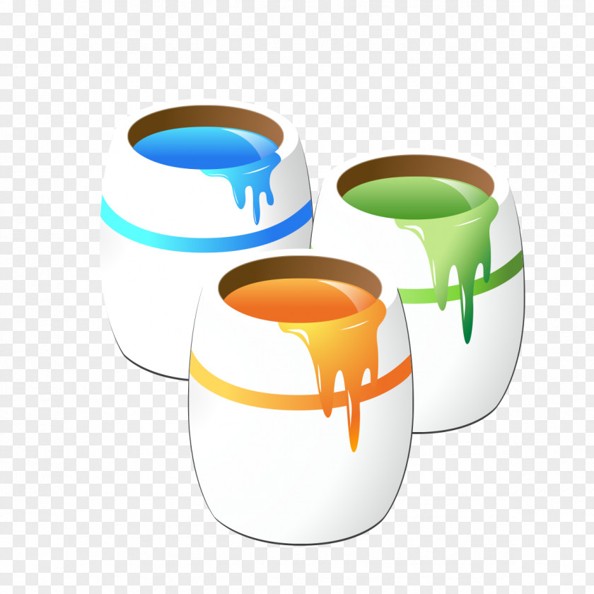 Special Paint Bucket Pigment Watercolor Painting PNG