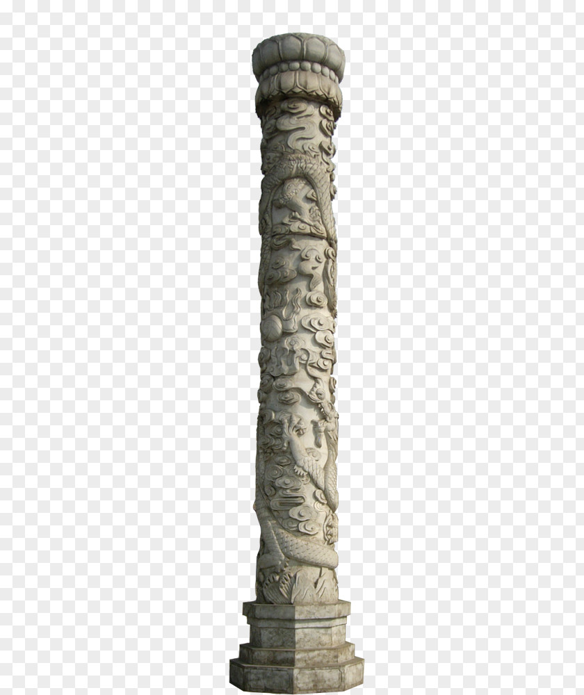 Decorative Dragon Pillars Stone Pillar Vineyard & Winery Column Carving PNG