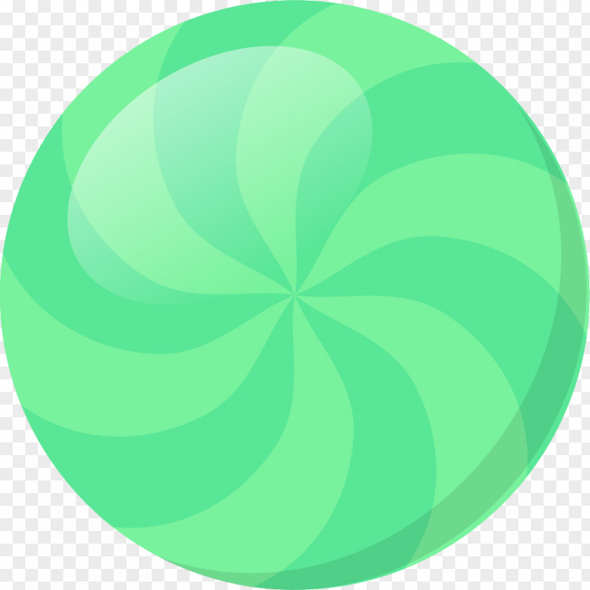 Cartoon Green Lollipop Circle Leaf Pattern PNG