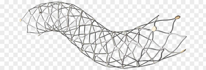 Selfexpandable Metallic Stent Line Art White Angle PNG