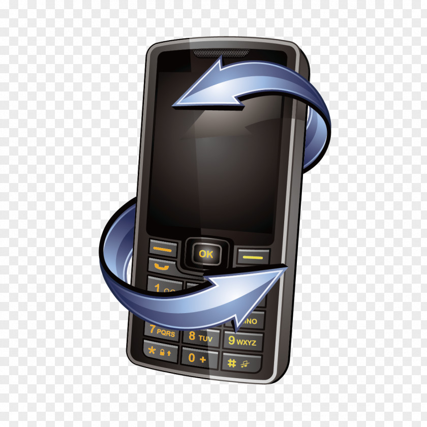 Vector Mobile Phone And Arrows Download Icon PNG