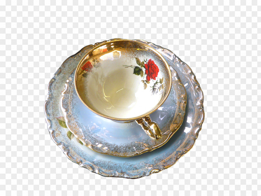 Golden Cup Coffee Bowl PNG